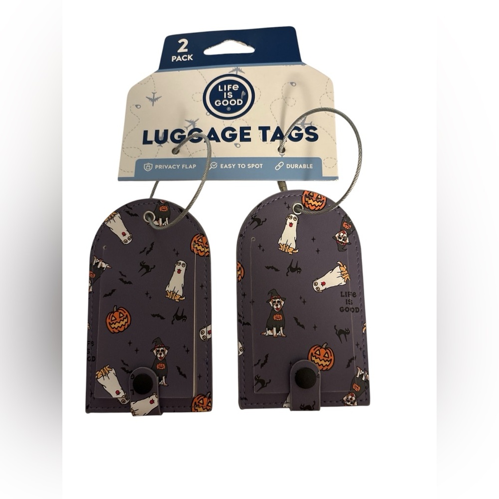 Life is Good Luggage Tags Dog pattern FUN! Make finding your luggage easy again